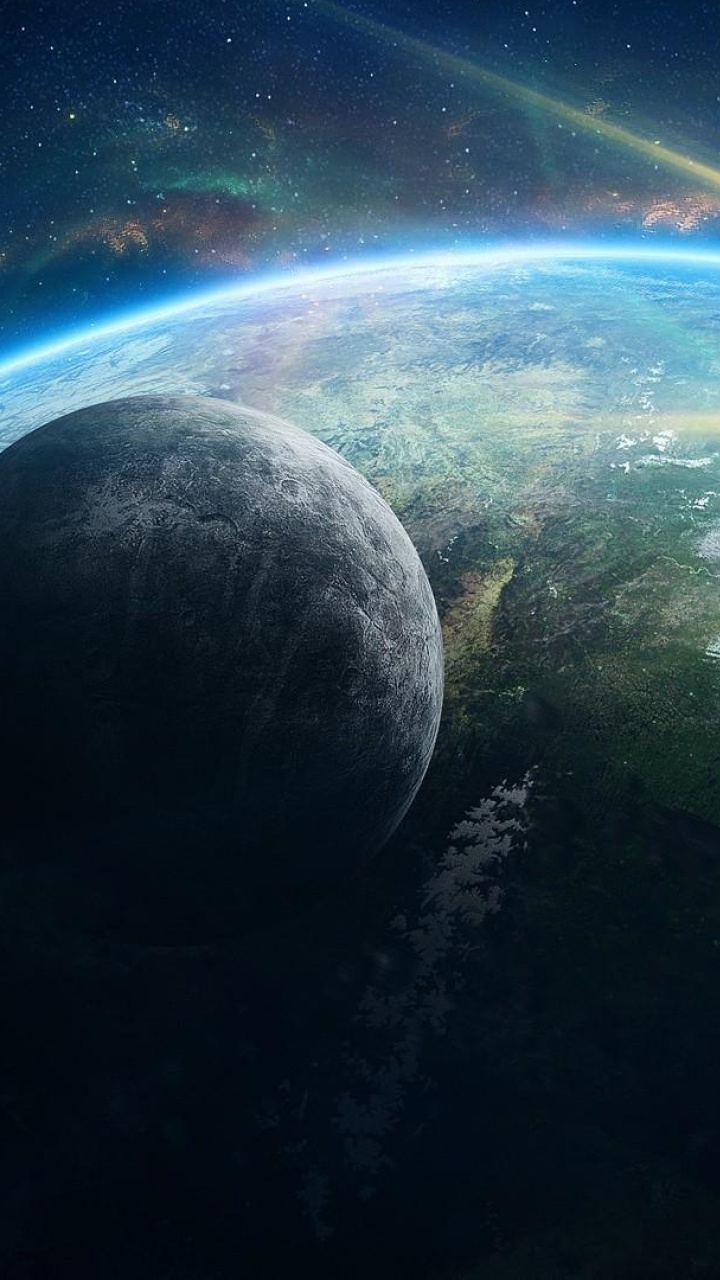 Обои земля, Галактика, планета, атмосфера, космическое пространство в разрешении 720x1280