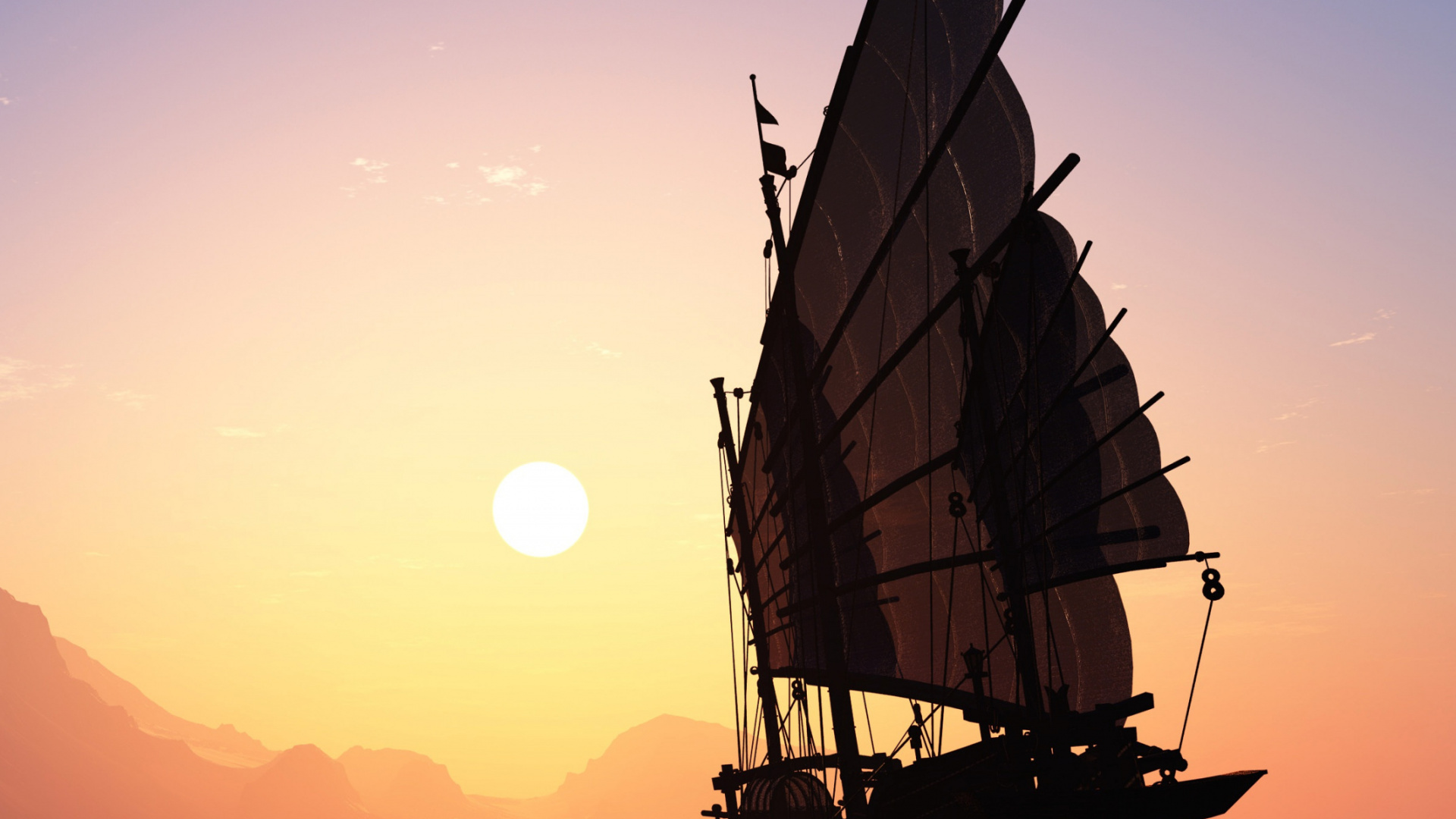 Обои облако, послесвечение, закат, восход солнца, утро в разрешении 1920x1080