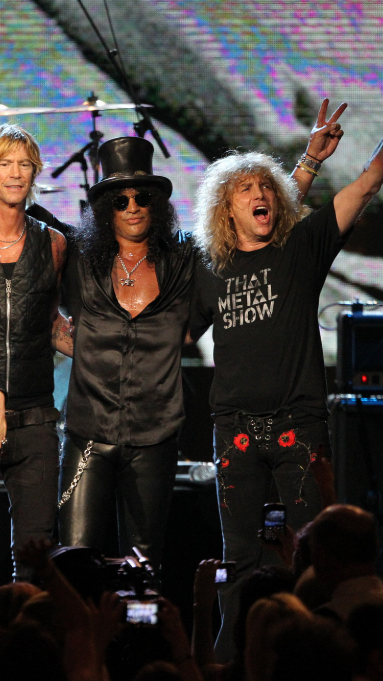 Обои музыкальный исполнитель, рокконцерт, концерт, музыкальный ансамбль, Guns N Roses в разрешении 750x1334