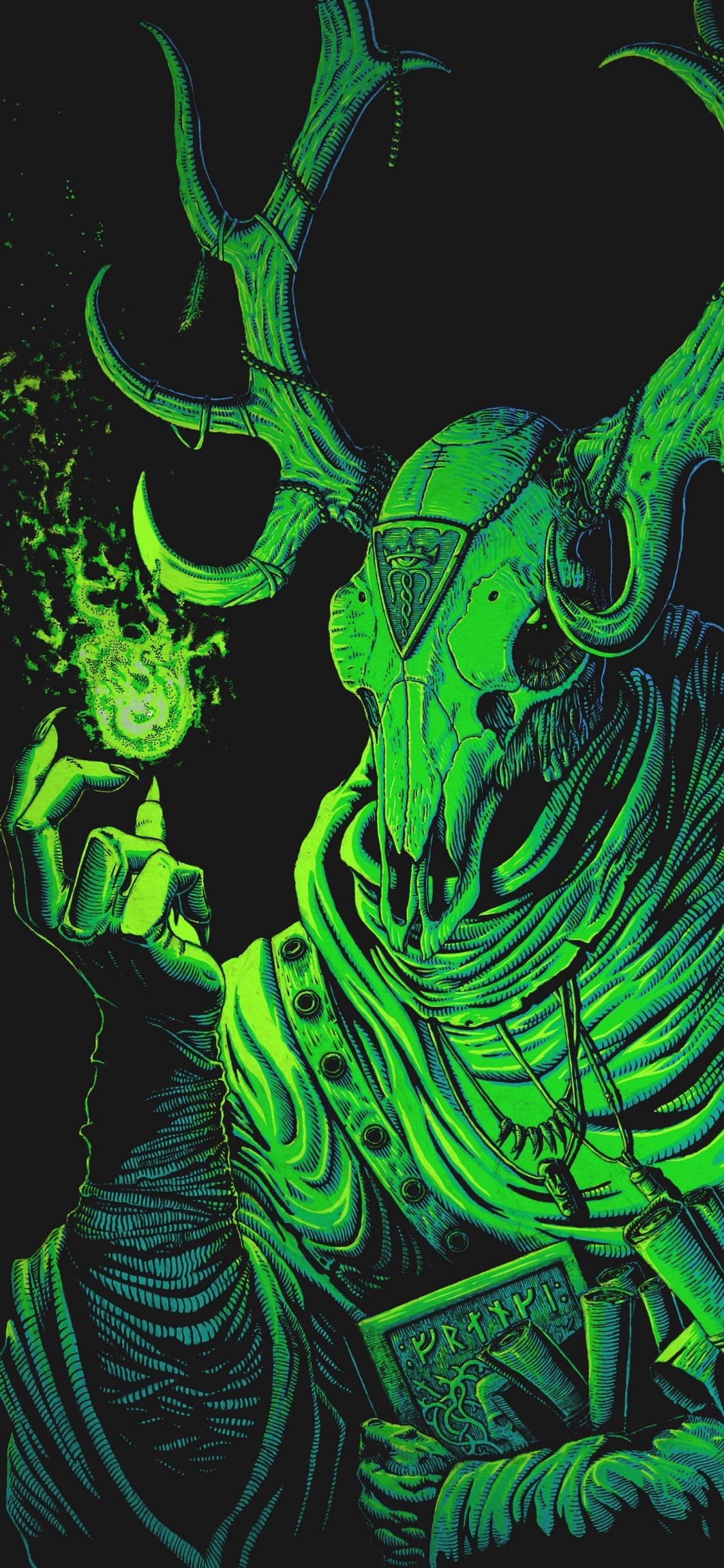 Обои арт, рисование, эскиз, артист, голова в разрешении 1125x2436