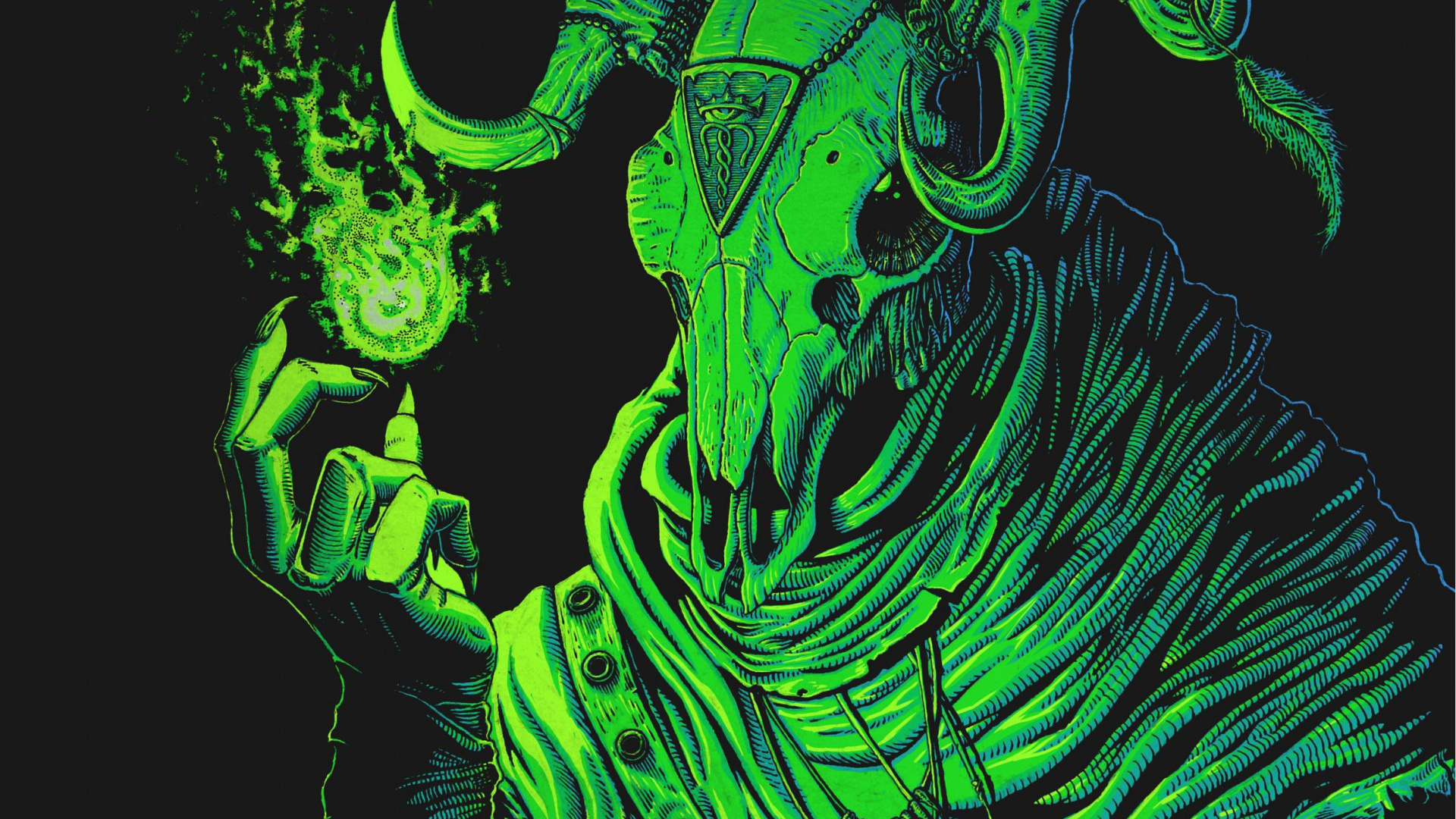 Обои арт, рисование, эскиз, артист, голова в разрешении 1920x1080