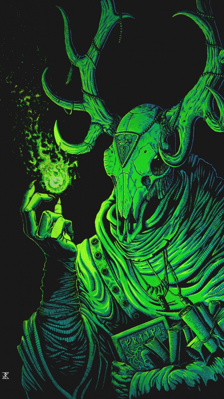 Обои арт, рисование, эскиз, артист, голова в разрешении 720x1280