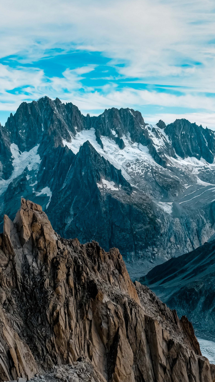 Обои Мер-де-Глас, боровиков игорь услуги консалтинг, облако, гора, синий в разрешении 750x1334