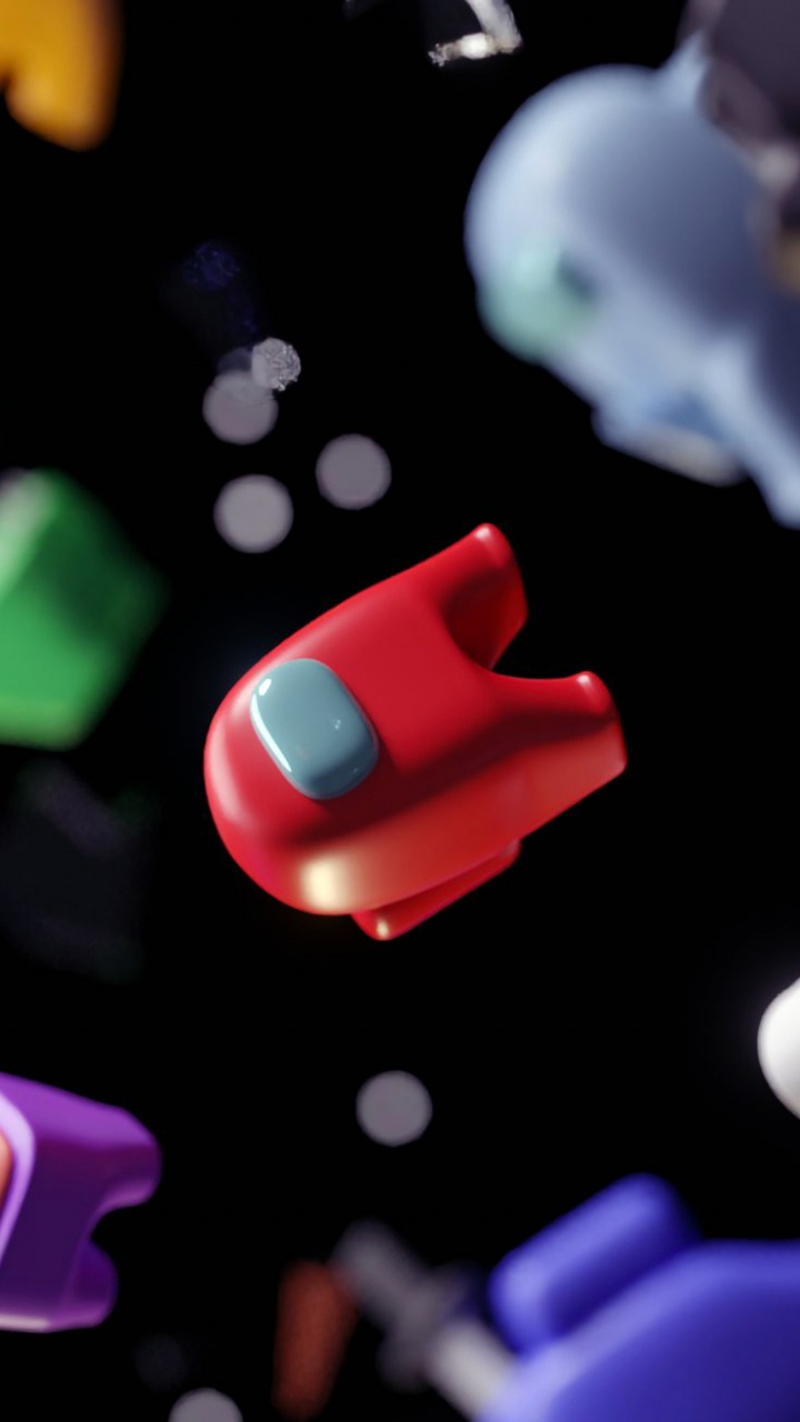 Обои Among Us, черный среди нас, черный, ios, красный цвет в разрешении 720x1280