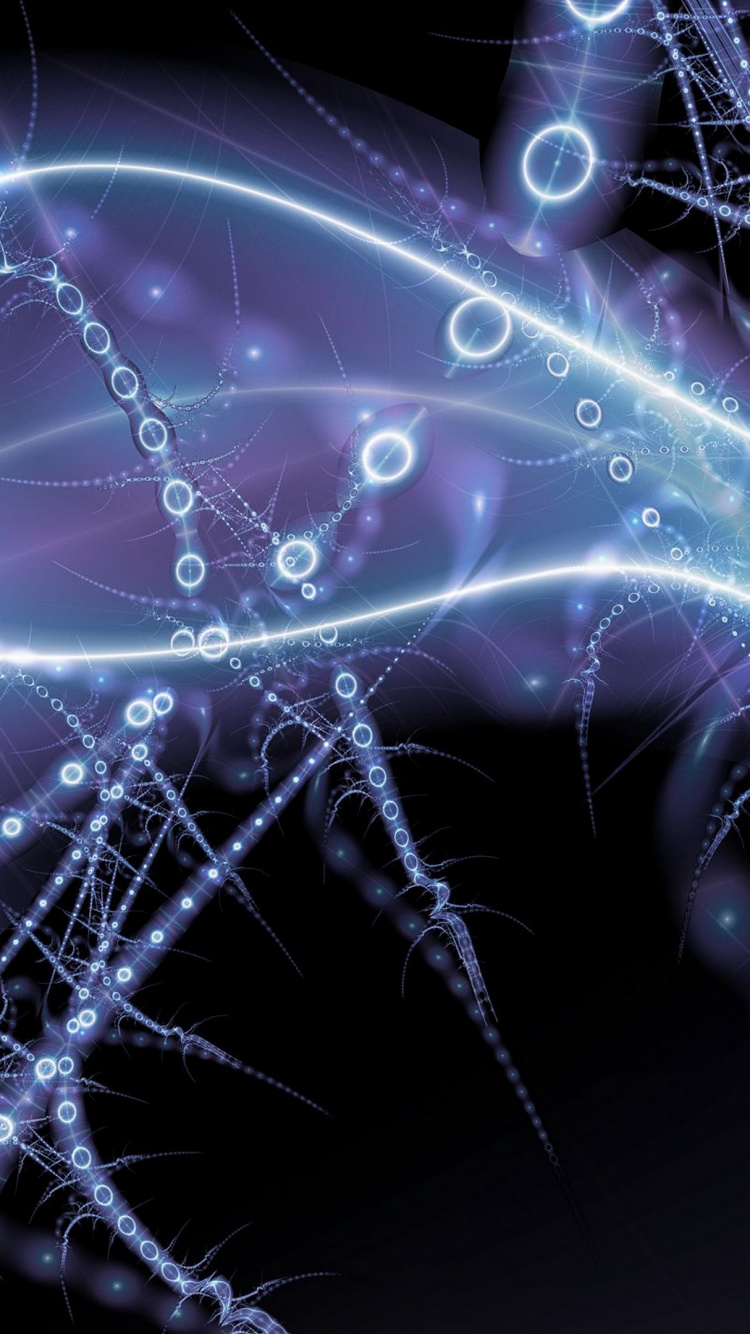 Обои Carahsoft, электрик, фрактальное искусство, свет, пурпур в разрешении 750x1334