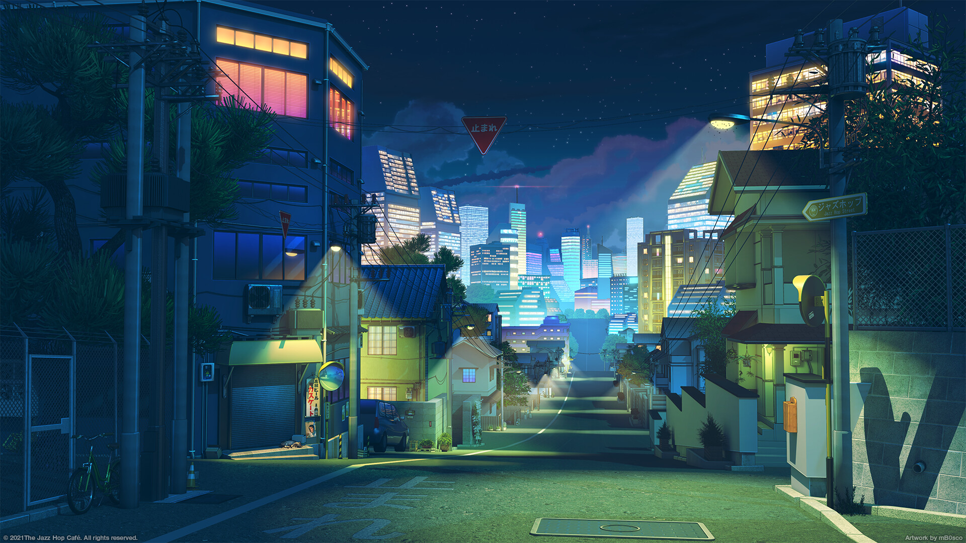 Обои цифровое искусство ночной город, цифровое искусство, арт, артист, произведение искусства в разрешении 1920x1080