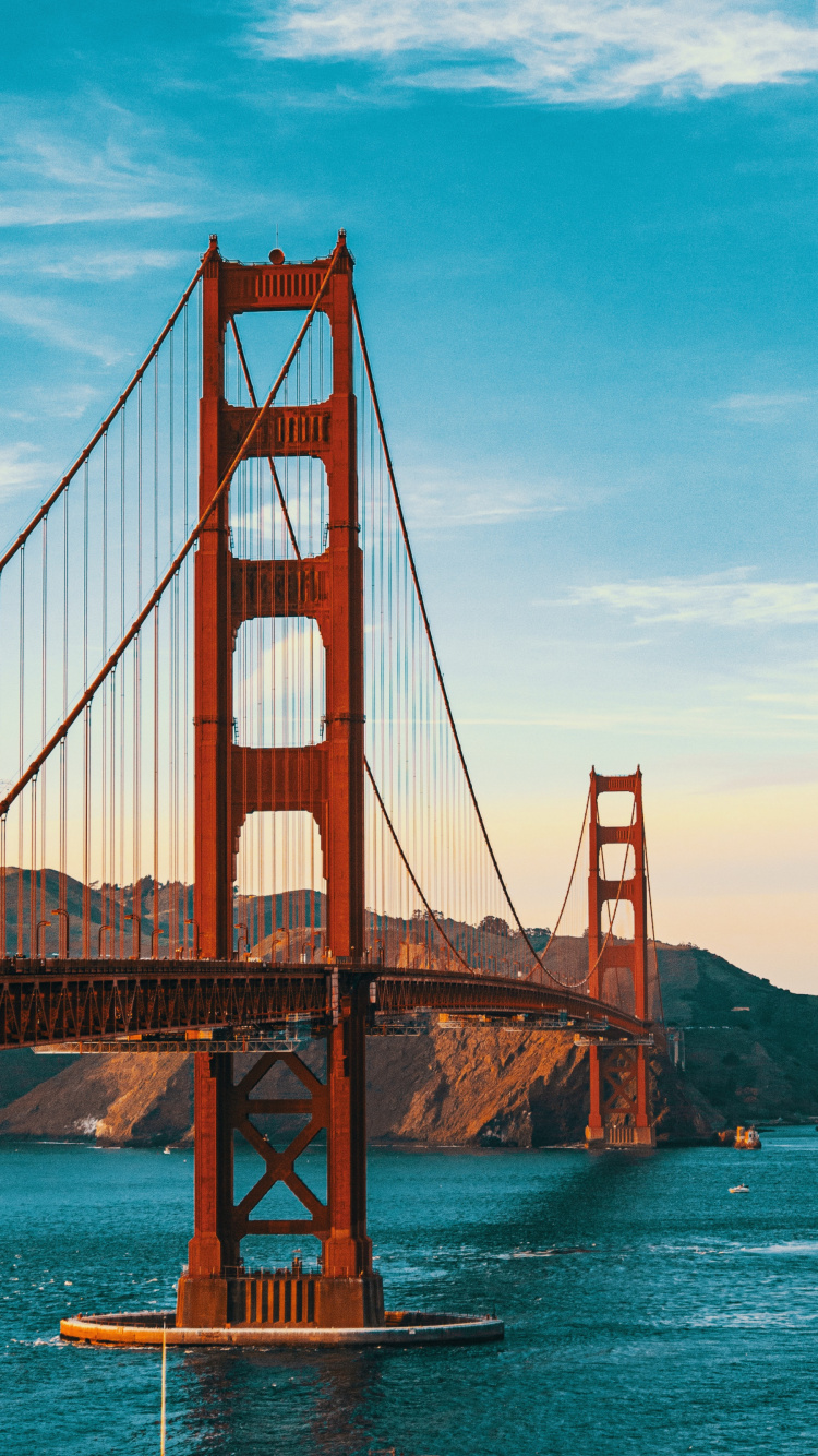 Обои мост Golden Gate, Форт-Пойнт Национальный Исторический Сайт, Крисси Филд, СанФранциско, мост в разрешении 750x1334