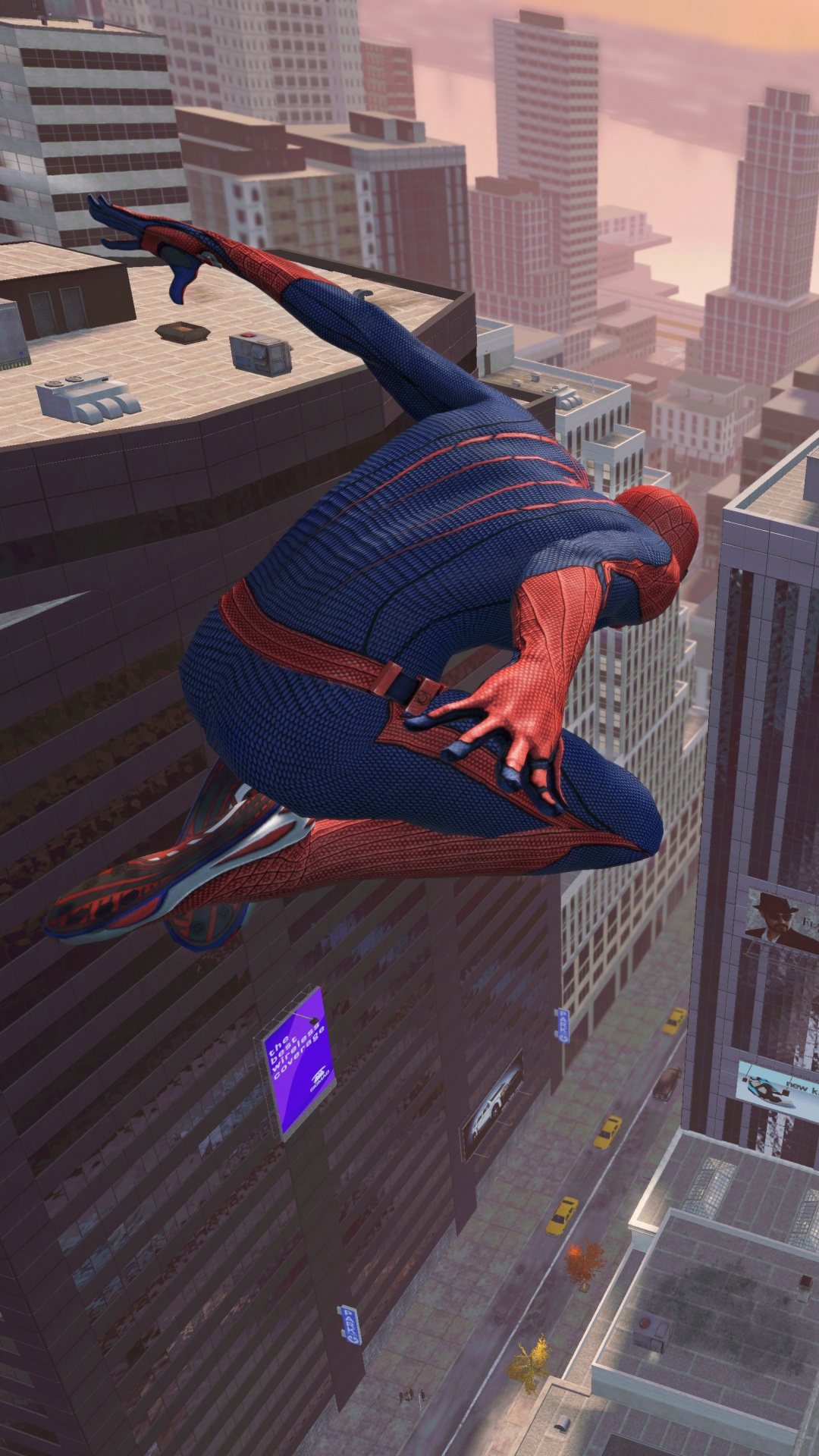 Обои Новый Человек-паук, человек-паук, Студией beenox, небоскреб, экстремальный вид спорта в разрешении 1080x1920