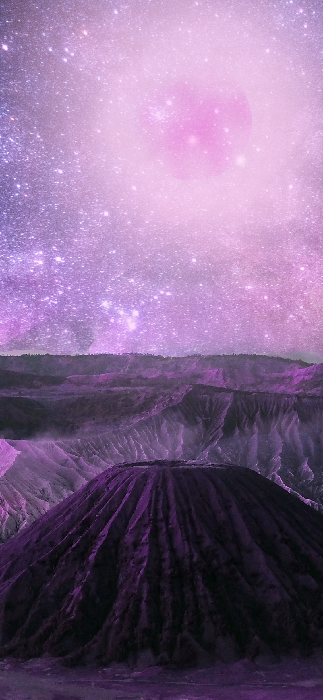 Обои природа, пурпур, Фиолетовый, атмосфера, астрономический объект в разрешении 1125x2436