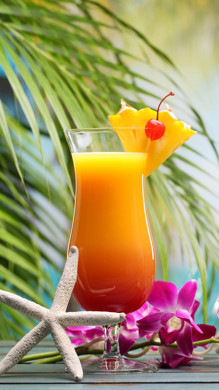Обои напиток, лето, коктейль, вода, Карибский бассейн в разрешении 750x1334