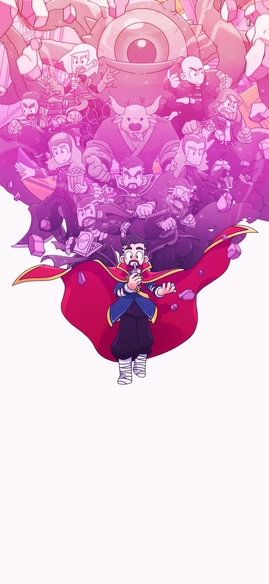 Обои доктор странный фанат, америка чавес, иллюстрация, арт, фан арт в разрешении 1125x2436