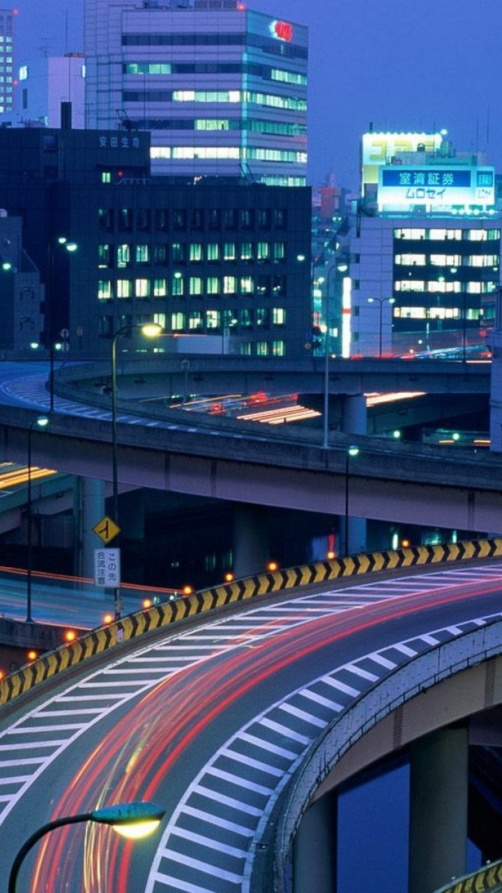 Обои магистраль, дорога, городской пейзаж, городской район, метрополия в разрешении 720x1280