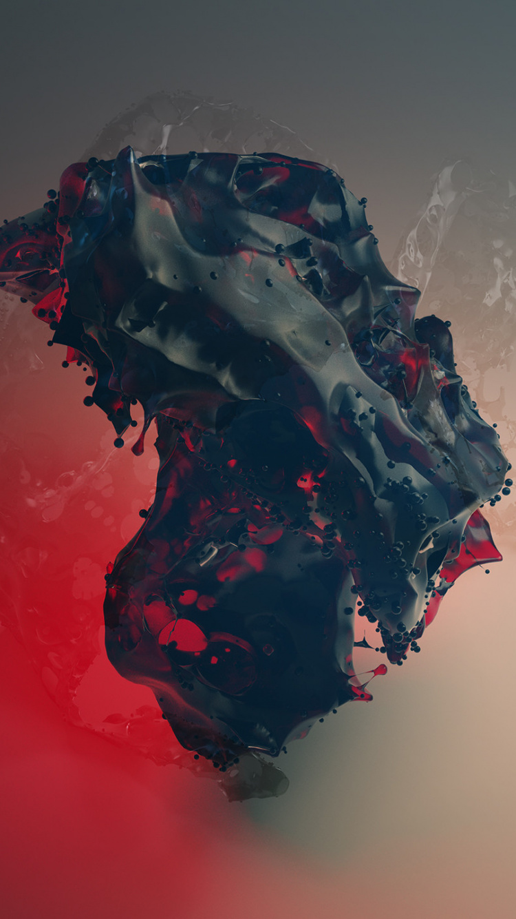 Обои цифровое искусство, красный цвет, иллюстрация, графика, арт в разрешении 750x1334