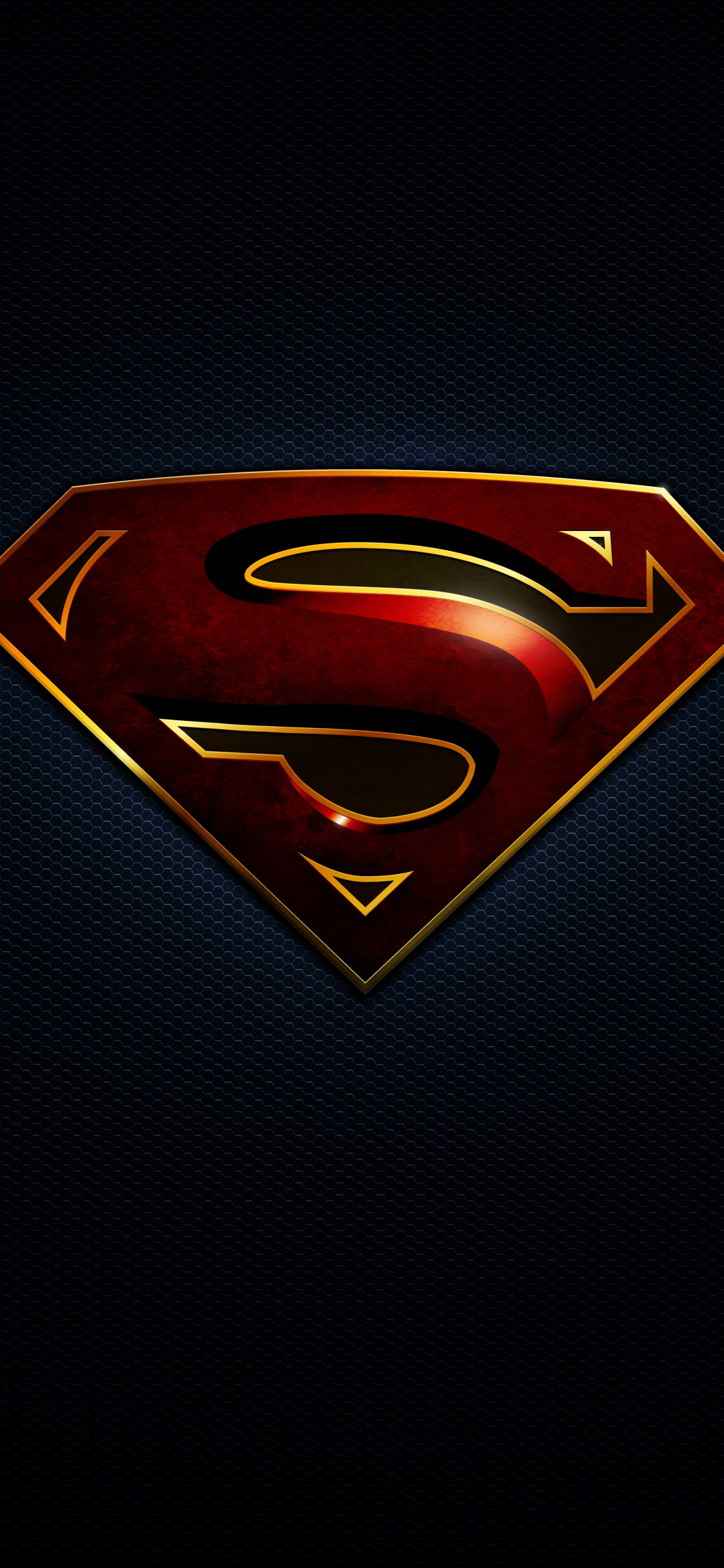 Обои Супермен, лого, Логотип супермена, супергерой, графика в разрешении 1125x2436
