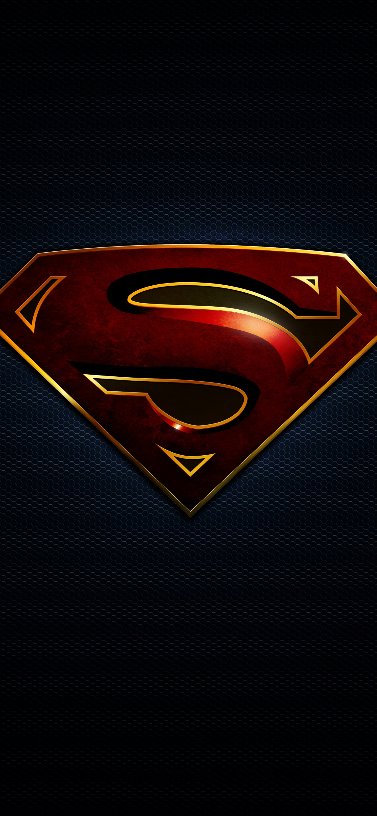 Обои Супермен, лого, Логотип супермена, супергерой, графика в разрешении 1242x2688