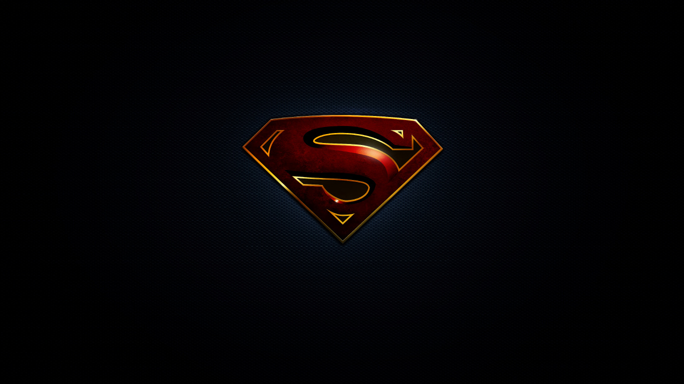 Обои Супермен, лого, Логотип супермена, супергерой, графика в разрешении 1366x768