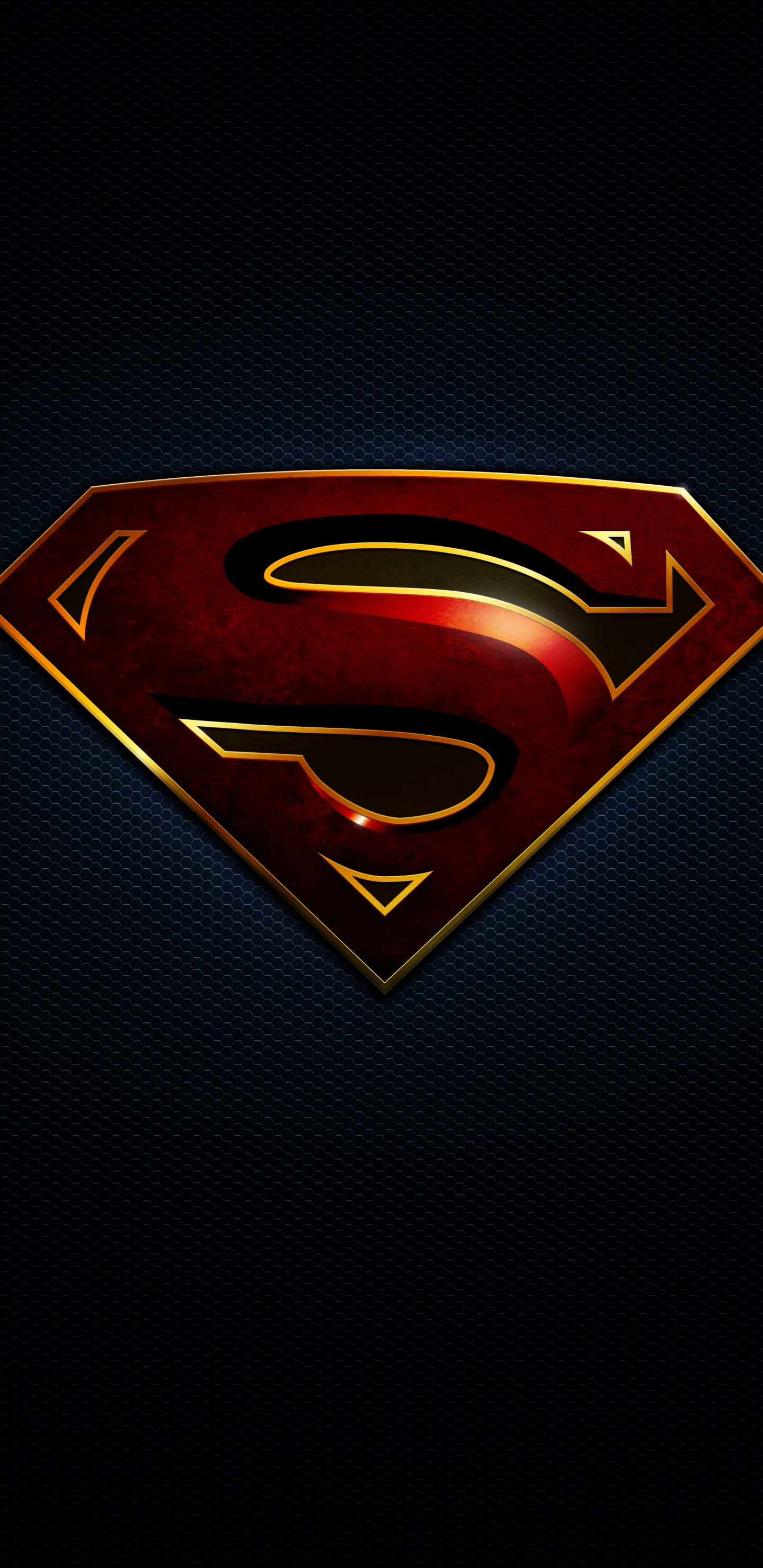 Обои Супермен, лого, Логотип супермена, супергерой, графика в разрешении 1440x2960