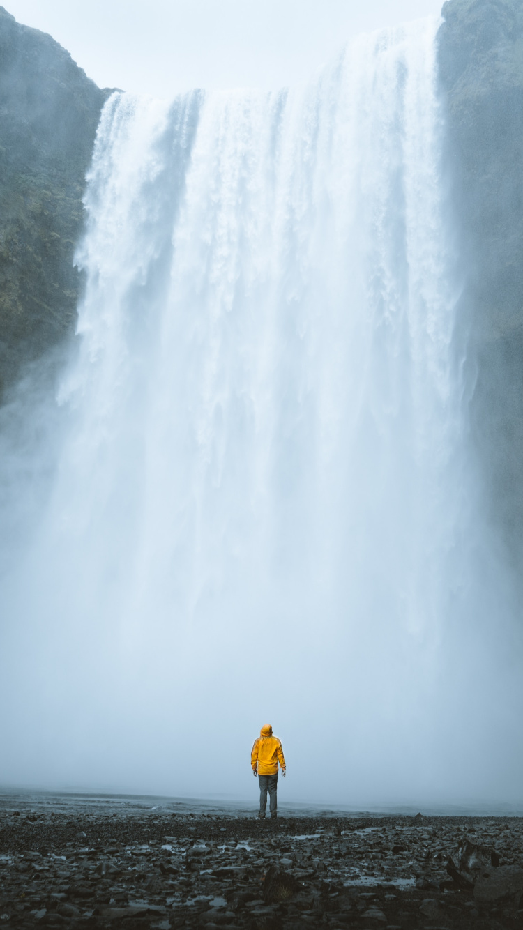 Обои водопад, гидроресурсы, вода, водоток, водные элементы в разрешении 750x1334