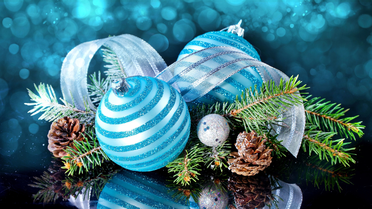 Обои Рождественский день, Рождественские украшения, Новый год, елка, дерево в разрешении 1280x720