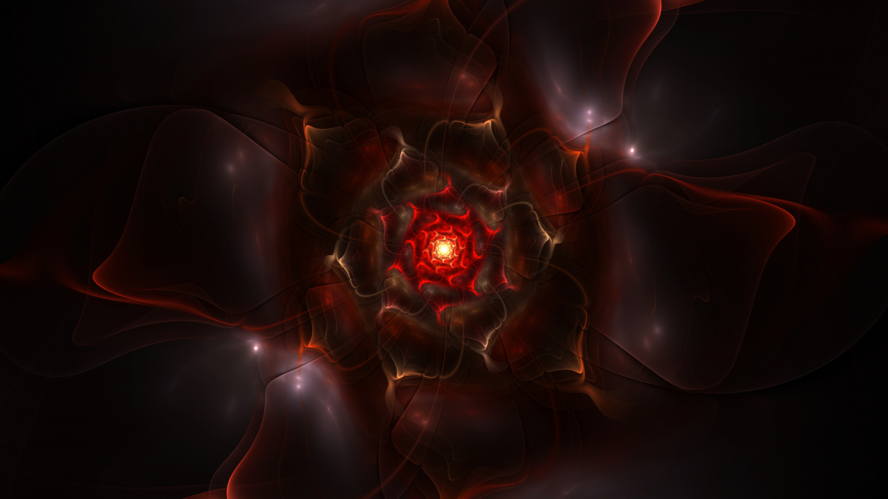 Обои фрактальное искусство, фрактал, цифровое искусство, арт, красный цвет в разрешении 1280x720