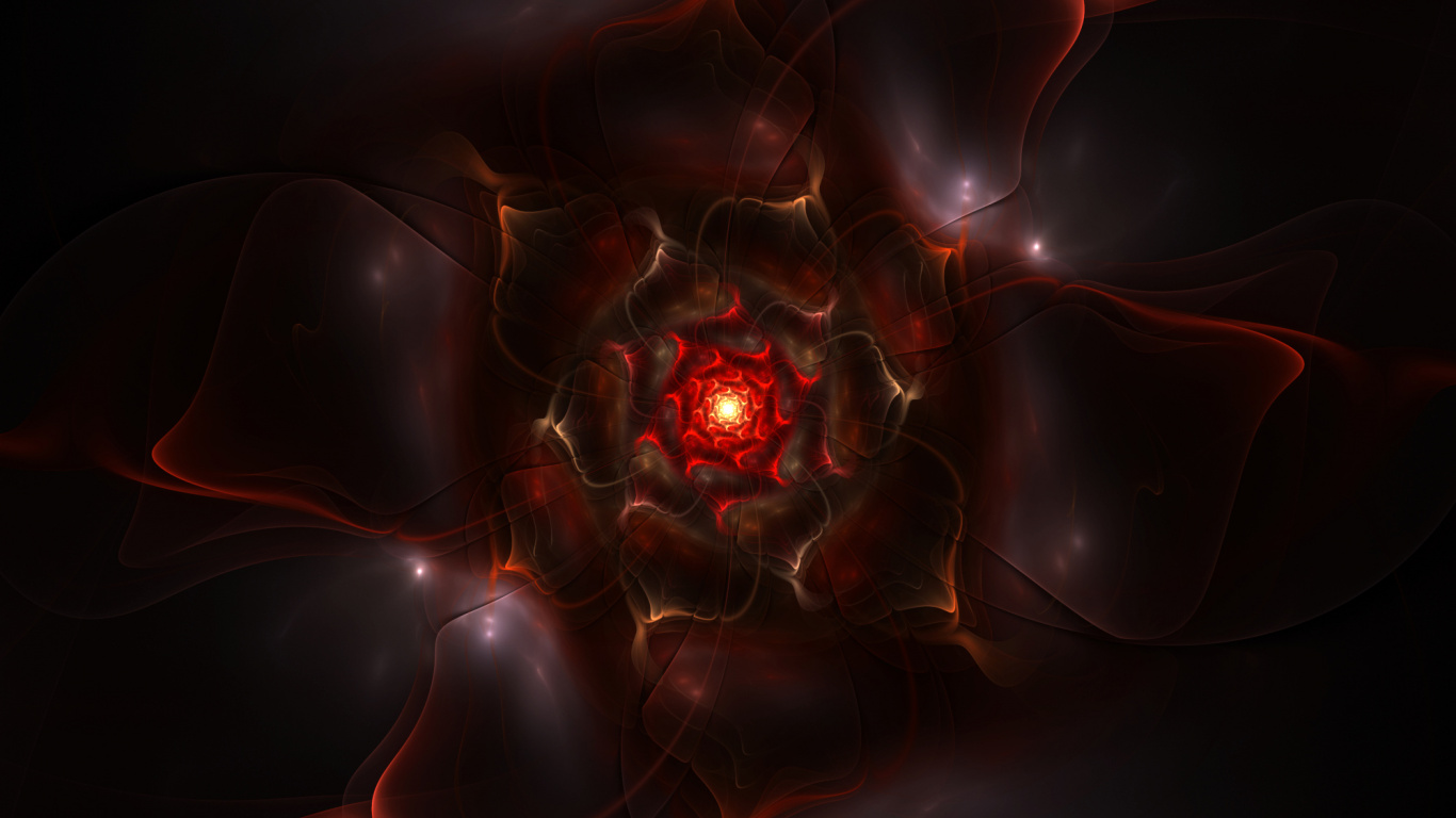 Обои фрактальное искусство, фрактал, цифровое искусство, арт, красный цвет в разрешении 1366x768