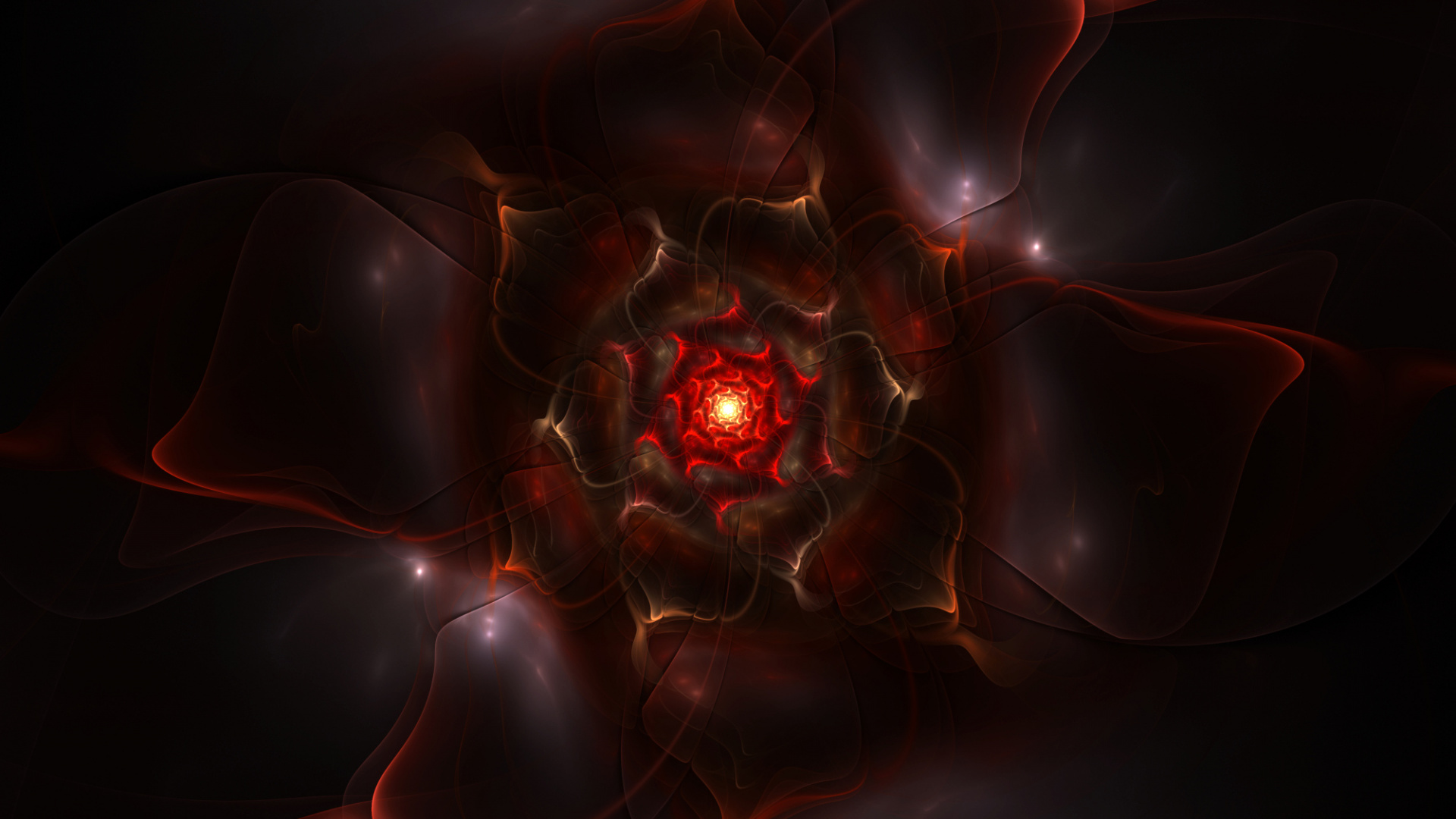 Обои фрактальное искусство, фрактал, цифровое искусство, арт, красный цвет в разрешении 1920x1080