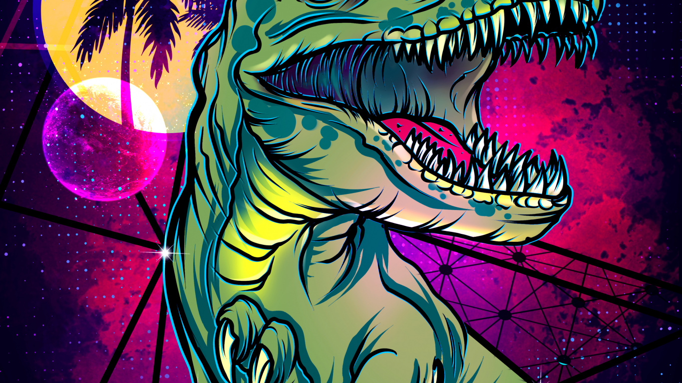 Обои арт, графический дизайн, жидкий, мультфильм, живопись в разрешении 1366x768