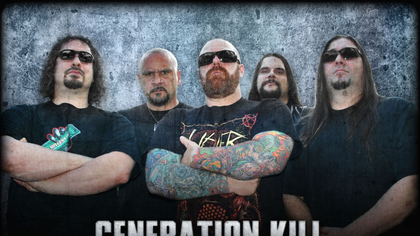 Обои поколение убийц, Красный белый и крови, трэш, тяжелый металл, борода в разрешении 1366x768