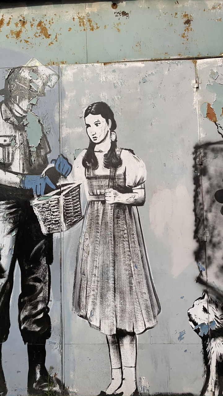 Обои арт, Бэнкси, уличное искусство, Бэнси визуальный протест, Девочка На Шаре в разрешении 720x1280