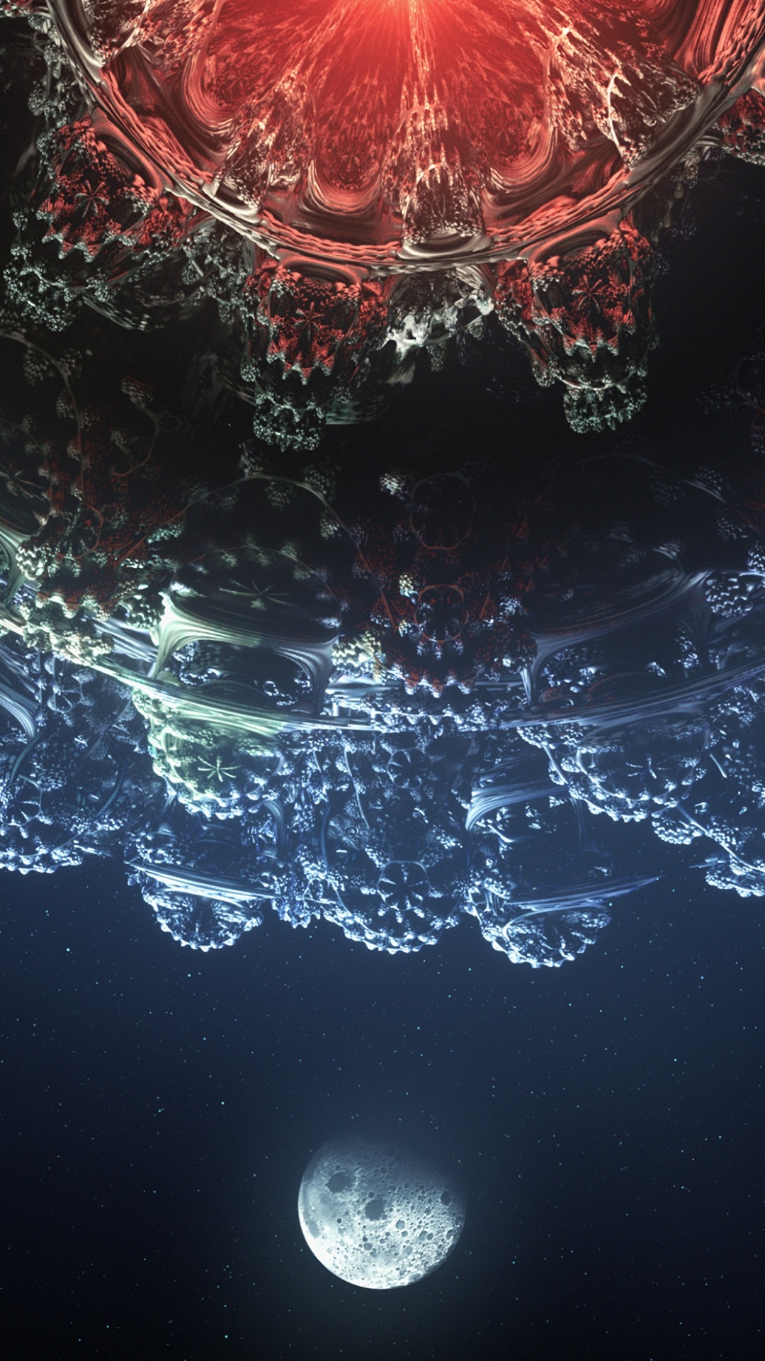 Обои вода, атмосфера, космос, ночь, мир в разрешении 1080x1920