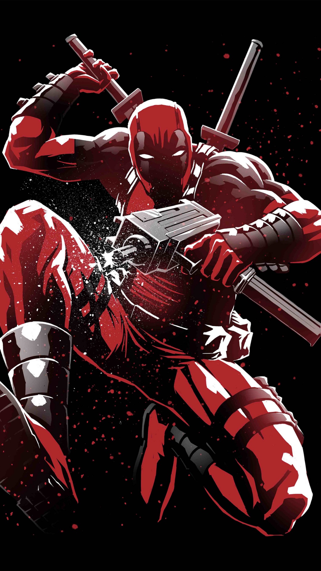 Обои дэдпул, темнота, мышца, вымышленный персонаж в разрешении 1080x1920