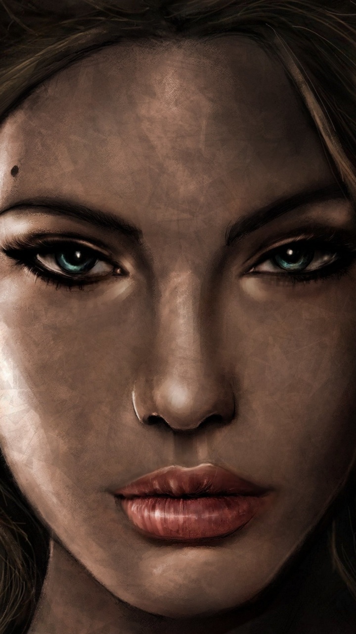 Обои Анджелина Джоли, рейдовик, Лара Крофт расхитительница гробниц, лары крофт, портрет в разрешении 720x1280