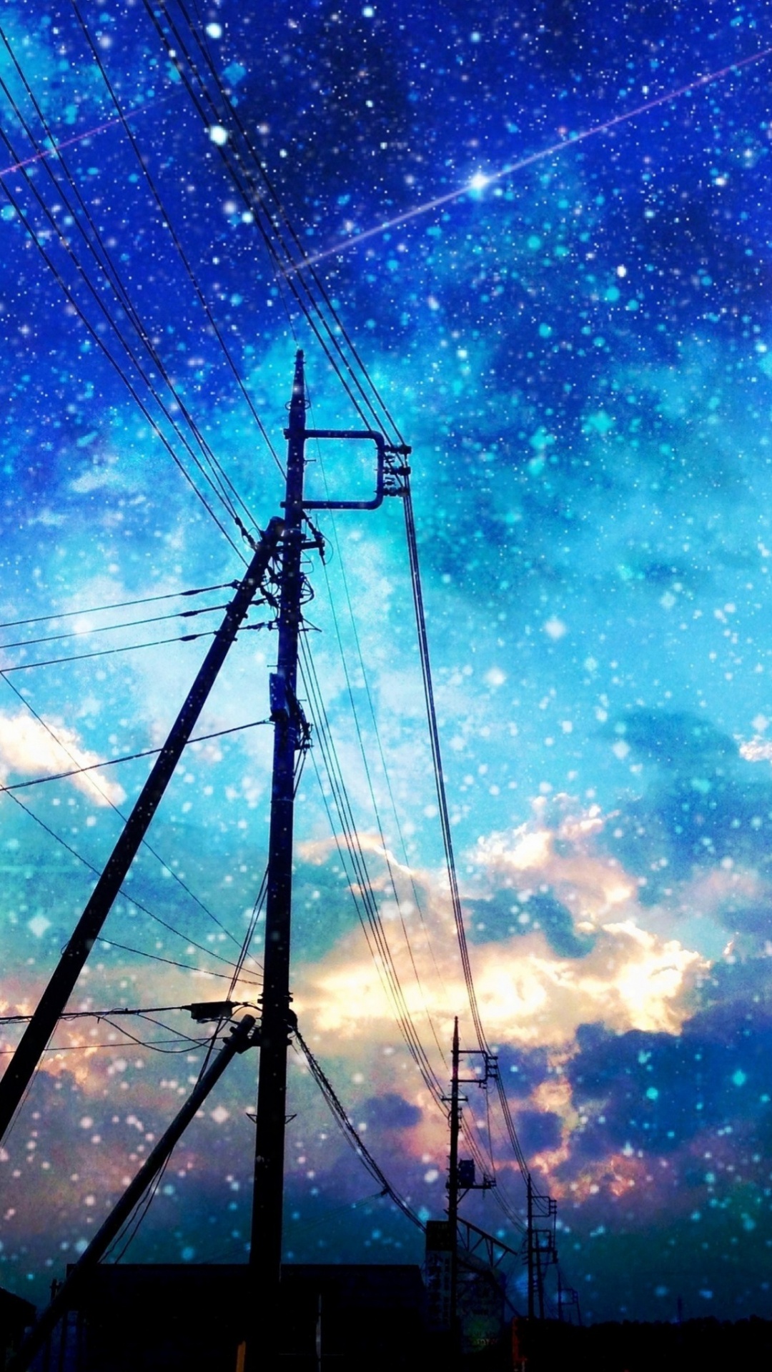 Обои аниме, звезда, пейзаж, театральные декорации, пейзажная живопись в разрешении 1080x1920