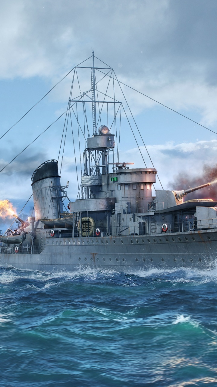 Обои мир боевых кораблей, разрушитель, военный корабль, wargaming, world of tanks в разрешении 720x1280