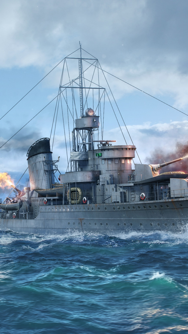 Обои мир боевых кораблей, разрушитель, военный корабль, wargaming, world of tanks в разрешении 750x1334