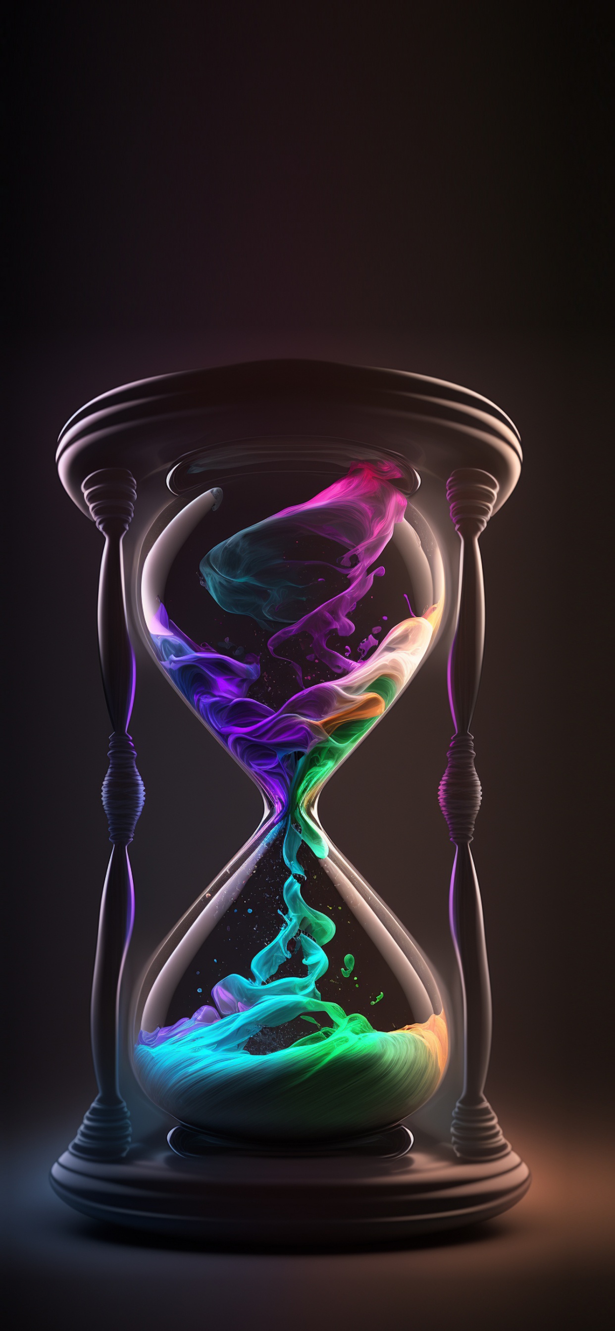 Обои шампанское фужеры, песочные часы, натюрморт, стекло, надобность в разрешении 1242x2688