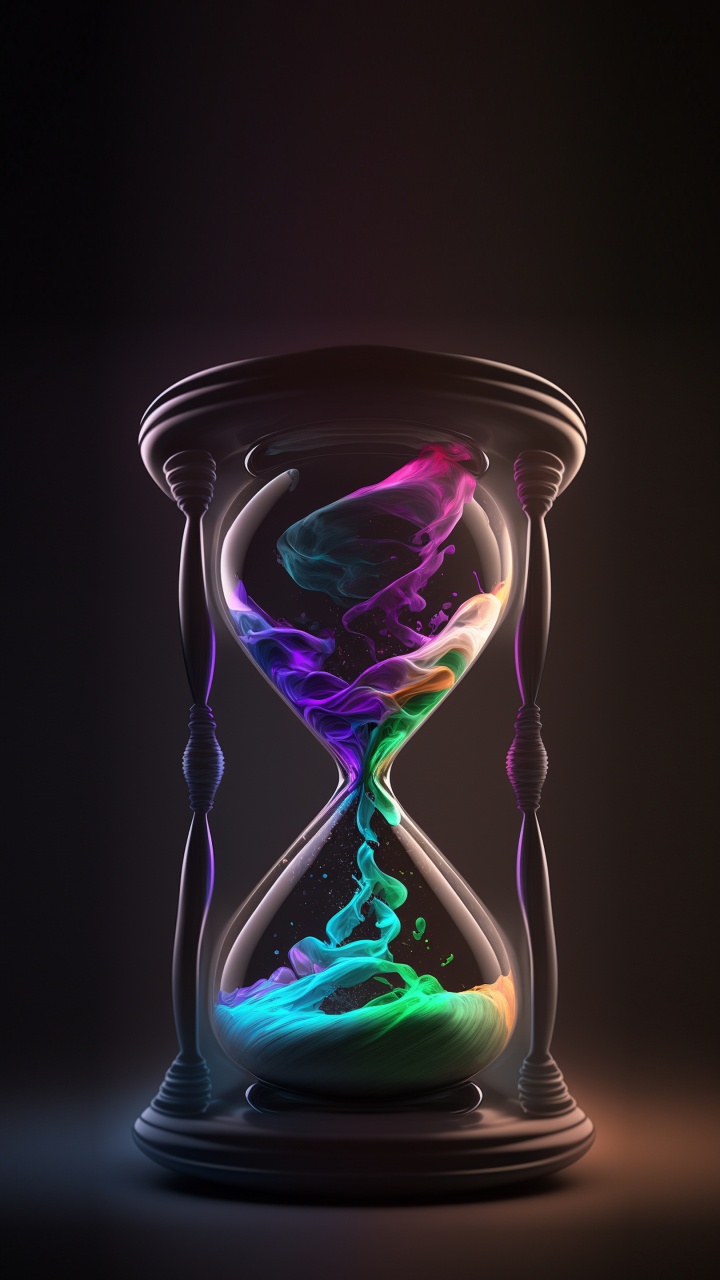 Обои шампанское фужеры, песочные часы, натюрморт, стекло, надобность в разрешении 720x1280