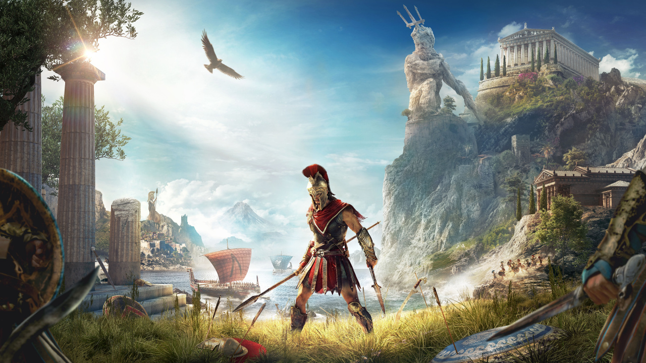 Обои Assassins Creed Odyssey, ubisoft, компьютерная игра, игры, мифология в разрешении 1280x720