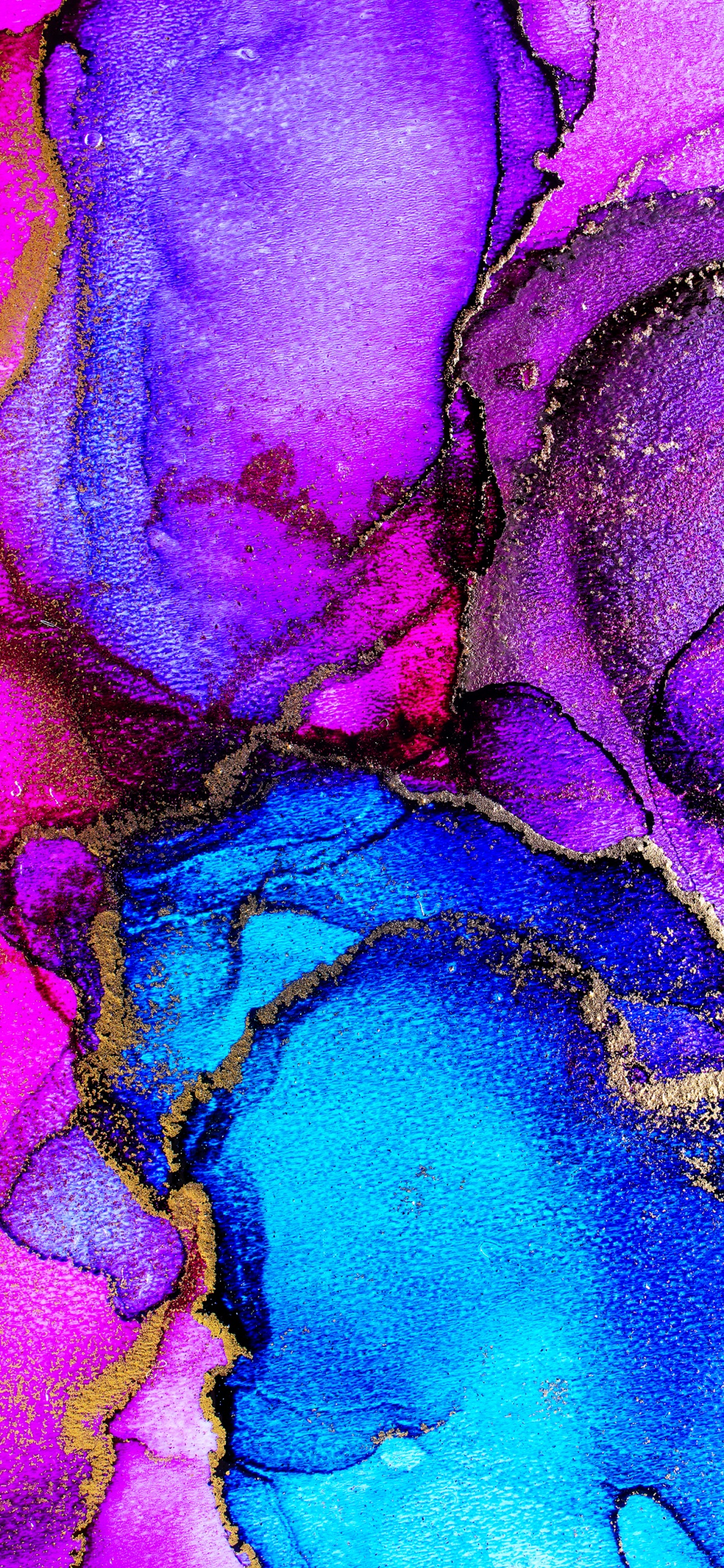 Обои цветок, пурпур, лазурный, жидкость, Фиолетовый в разрешении 1125x2436