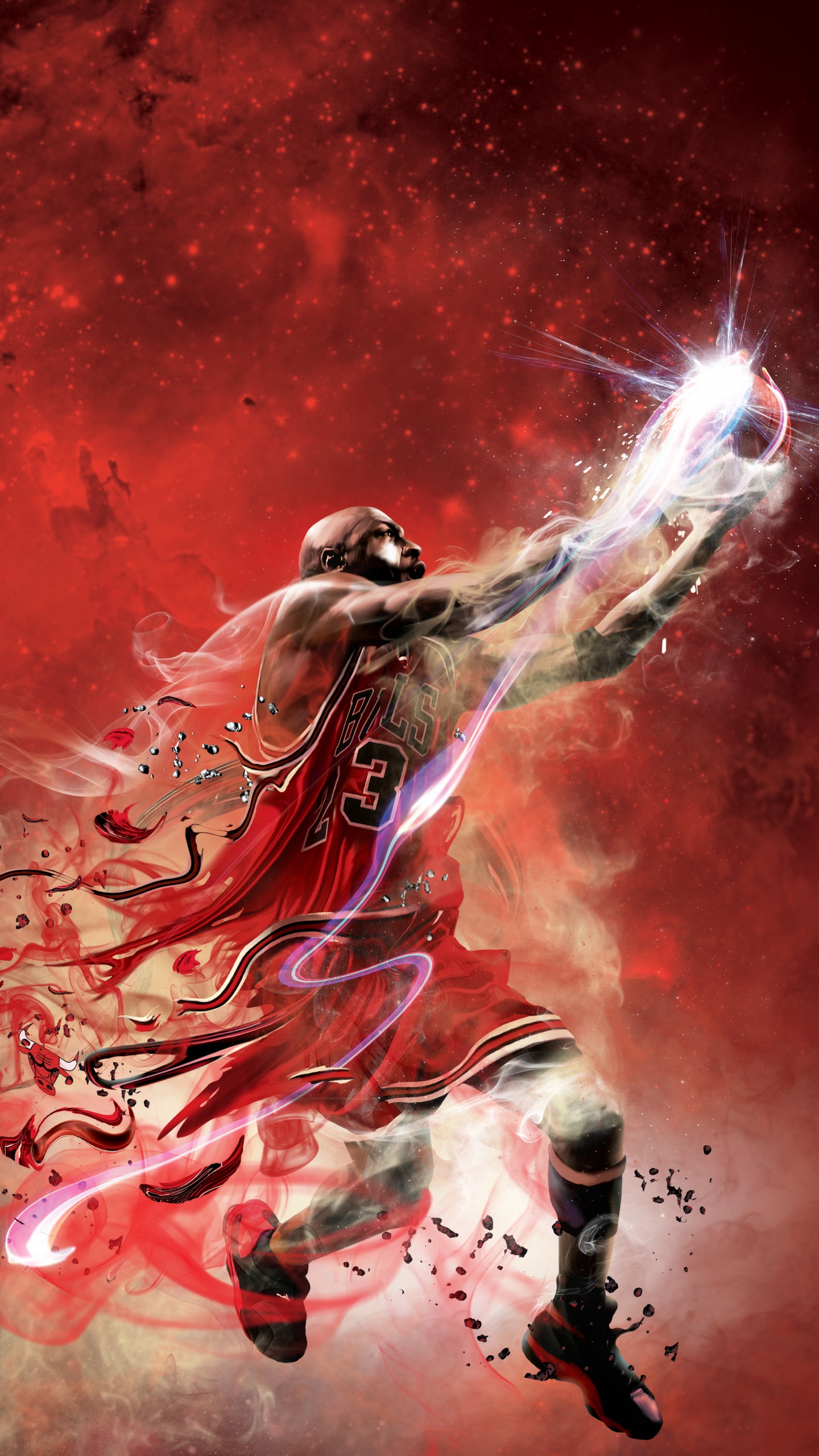 Обои NBA, Баскетбол, верняк, арт, темнота в разрешении 1440x2560