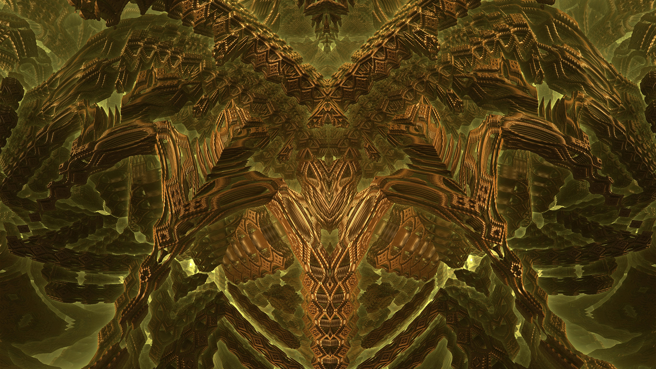 Обои симметрия, фрактал, абстракция, узор, фрактальное искусство в разрешении 2560x1440