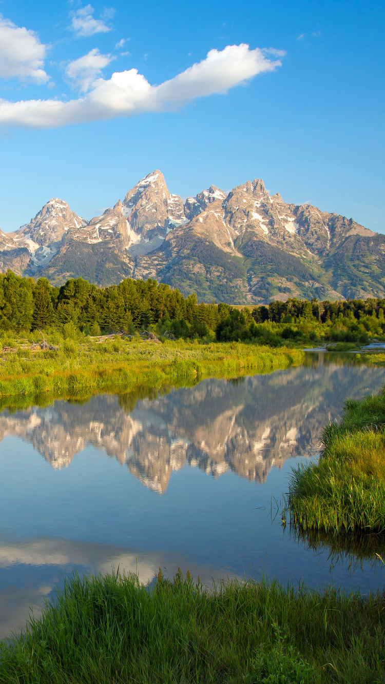 Обои национальный парк Гранд титон, Гранд титон, реки снейк, национальный парк, парк в разрешении 750x1334