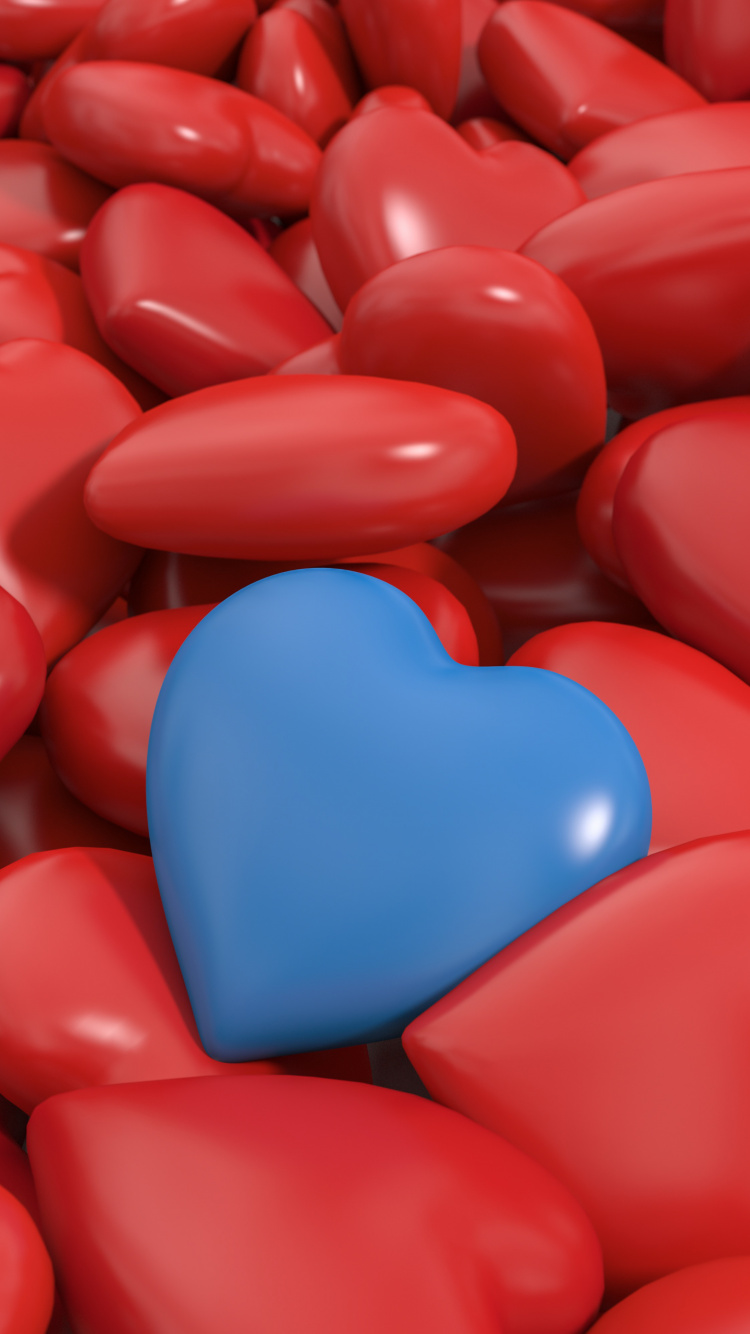 Обои сердце, красный цвет, любовь, сладость, пища в разрешении 750x1334