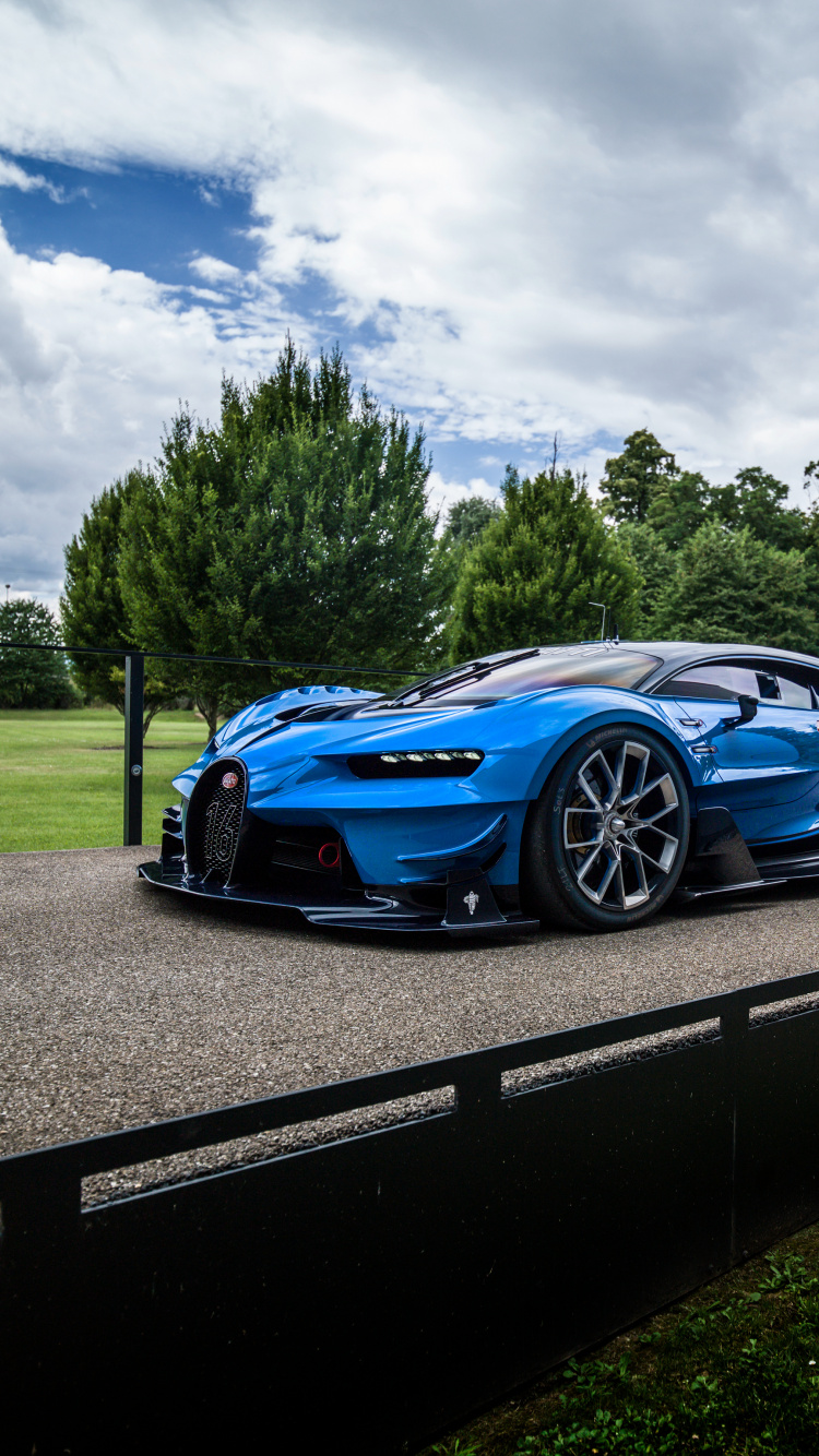 Обои bugatti vision gran turismo, bugatti, Бугатти вейрон, спорткар, суперкар в разрешении 750x1334