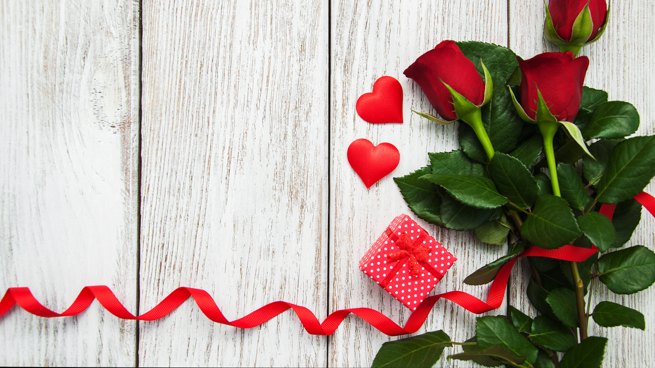 Обои лепесток, цветок, сердце, любовь, День Святого Валентина в разрешении 1280x720