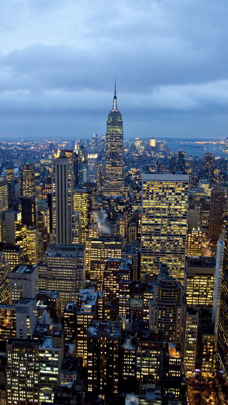 Обои Эмпайр Стейт Билдинг, город, городской пейзаж, городской район, метрополия в разрешении 750x1334