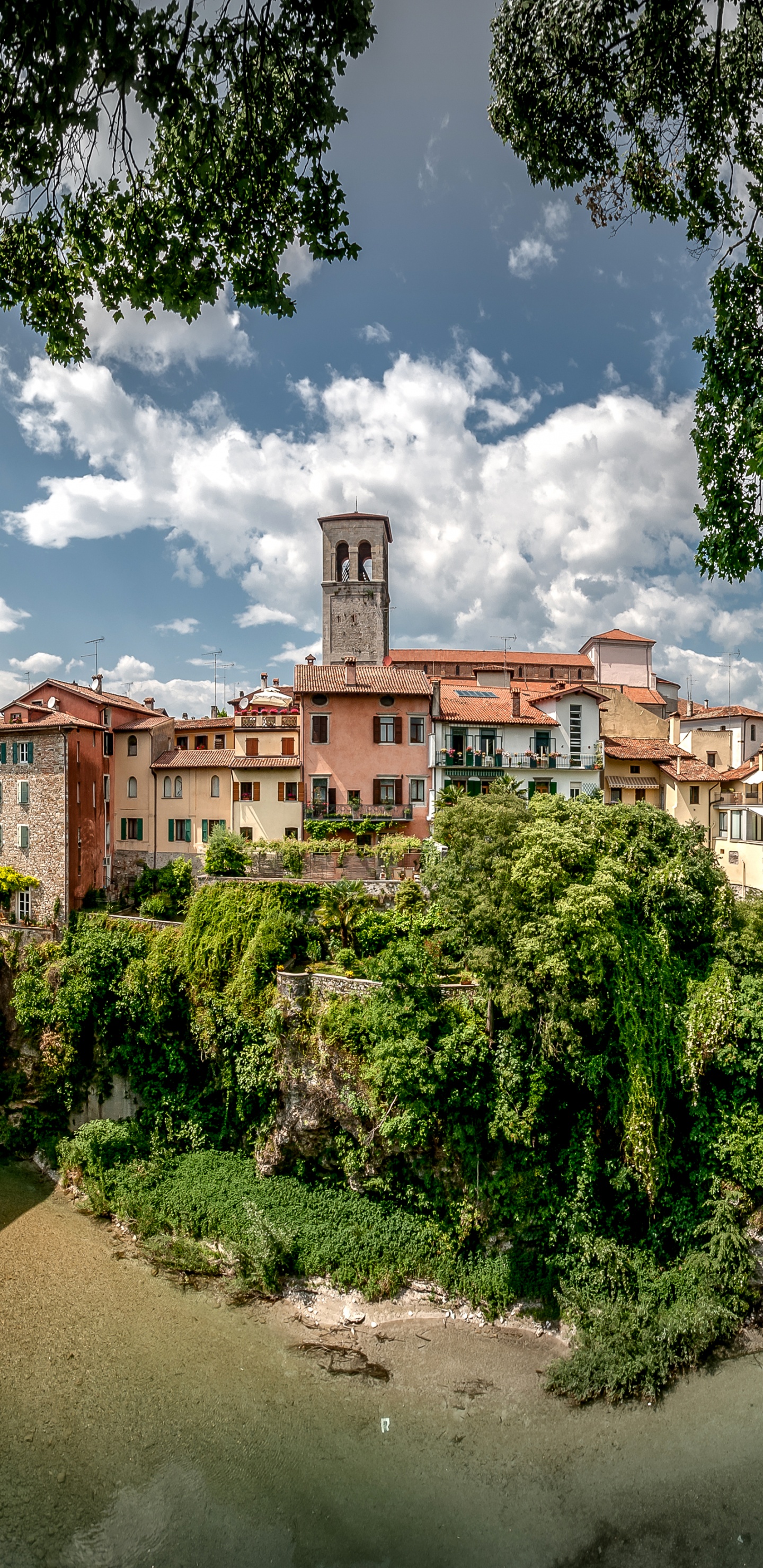 Обои Чивидале-дель-Фриули, мост дьявола, Натизоне, имущество, пейзаж в разрешении 1440x2960