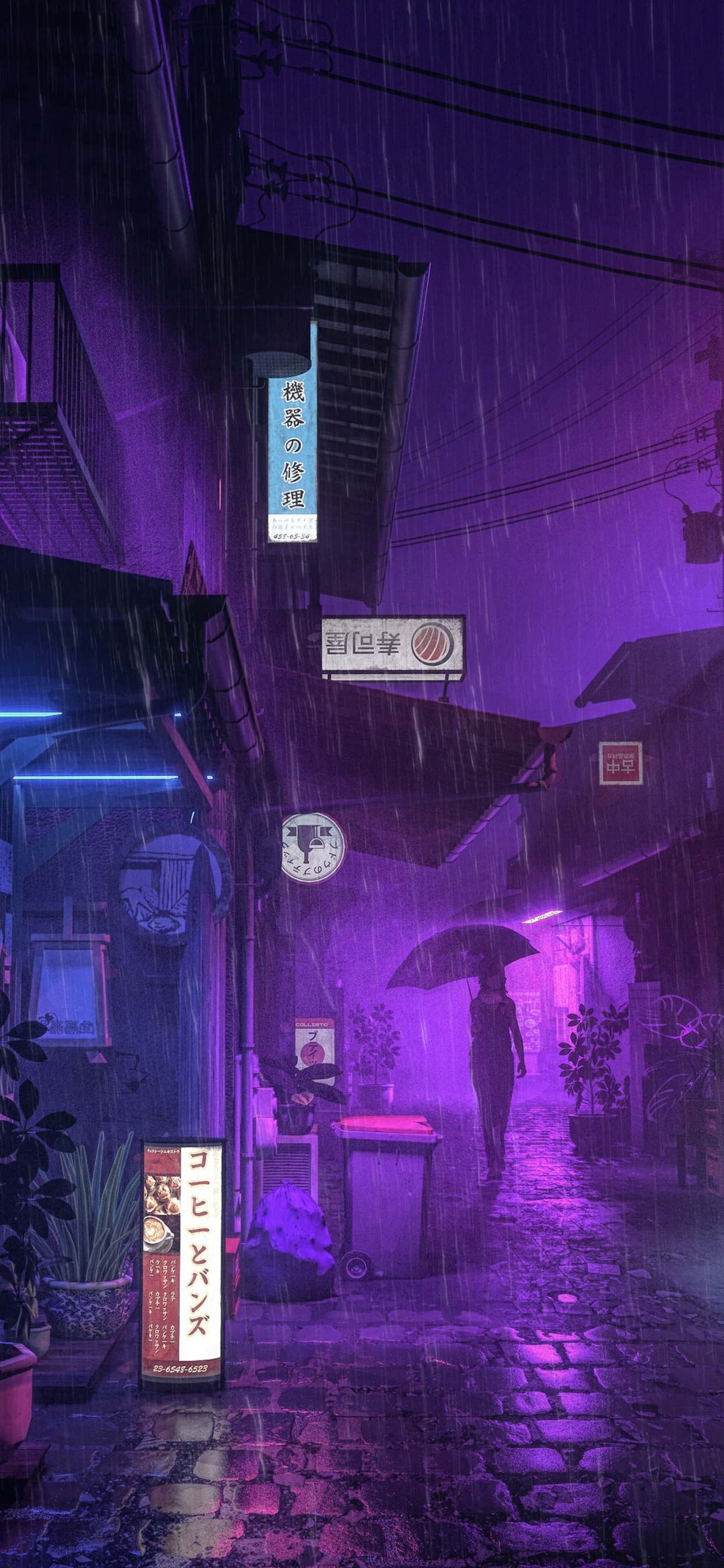 Обои аниме, цветной, пурпур, растение, Фиолетовый в разрешении 1242x2688