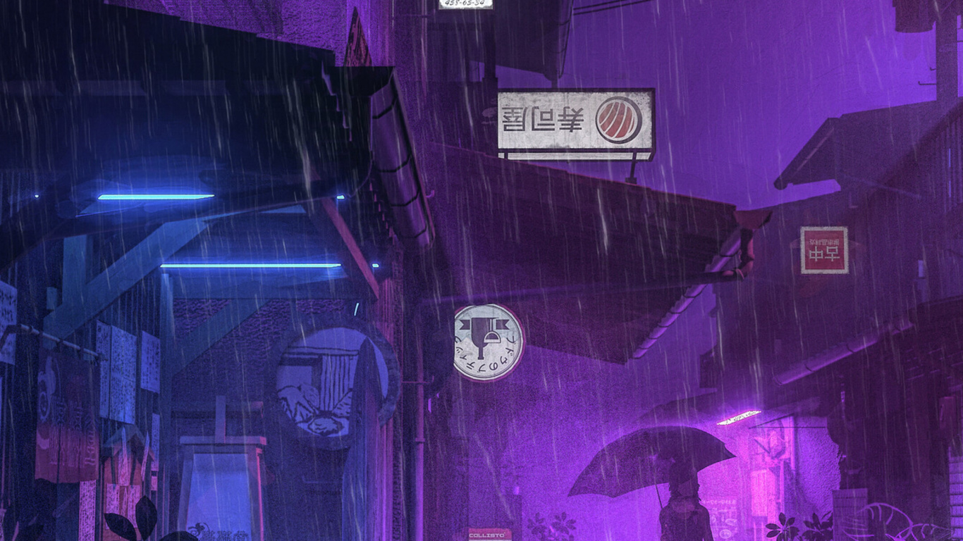 Обои аниме, цветной, пурпур, растение, Фиолетовый в разрешении 1366x768