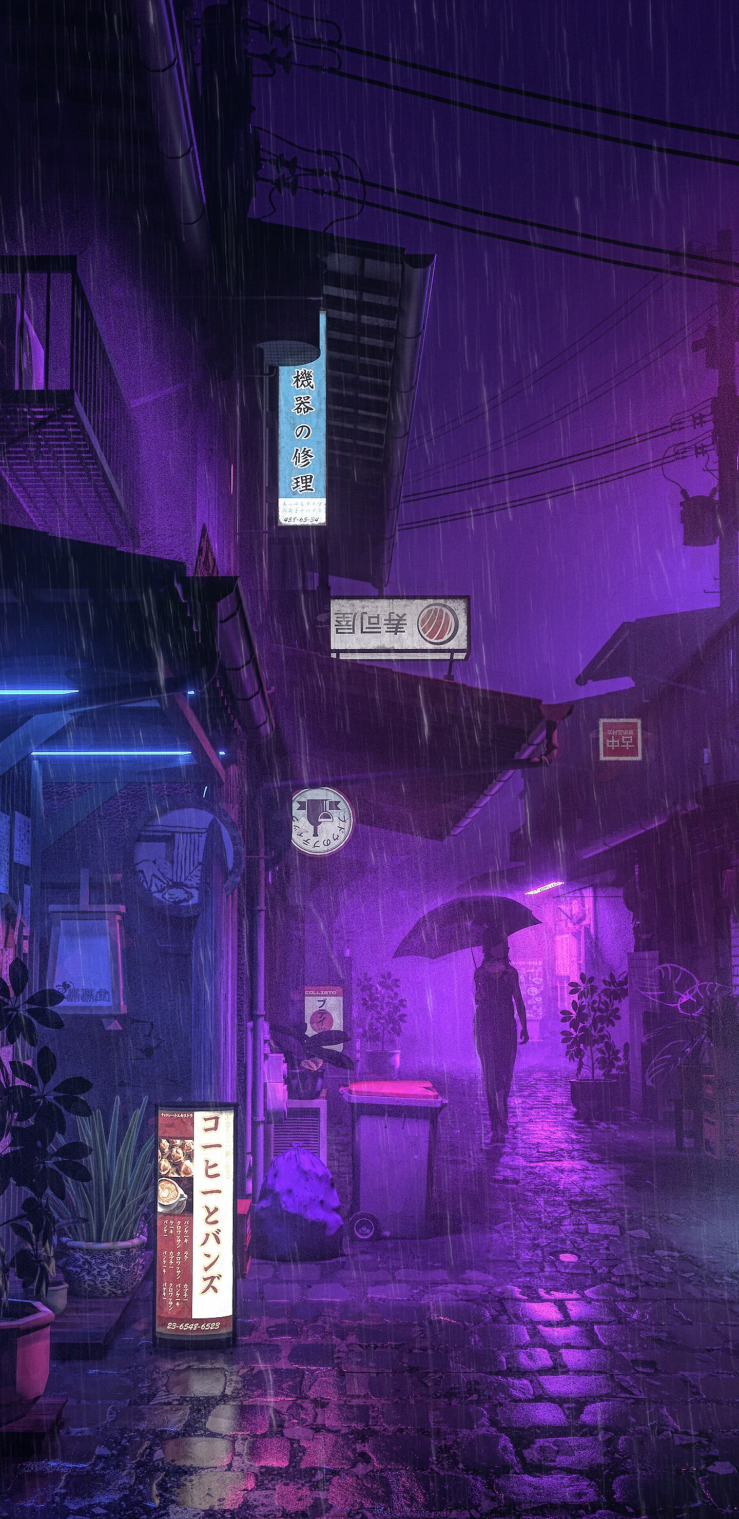 Обои аниме, цветной, пурпур, растение, Фиолетовый в разрешении 1440x2960